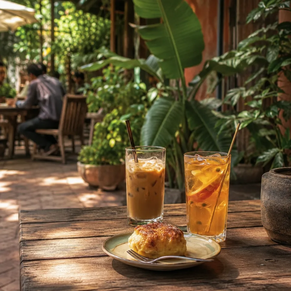 Bàn ăn tại Quán Nhịp Sống